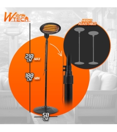 Chauffage de terrasse 2000W sur pied - 3 positions 