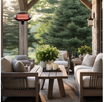Chauffage de terrasse 2000W sur pied - 3 positions 