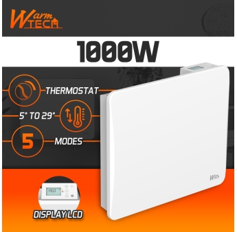 Keramische inertieradiator 1000 W - IP24 – 6-standen bedieningsdraad