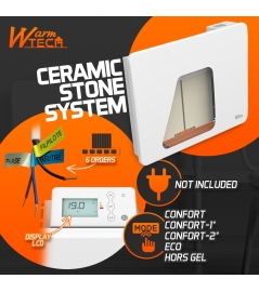 Radiateur inertie céramique 1000 W - IP24 – Fil pilote 6 ordres