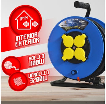 ENROULEUR 4  PRISES-H07RN-3G1.5MM²-40M