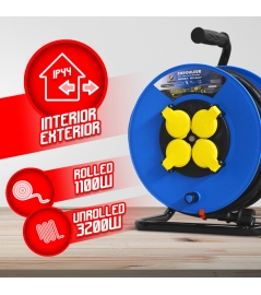 ENROULEUR 4 PRISES-H07RN-3G1.5MM²-25M