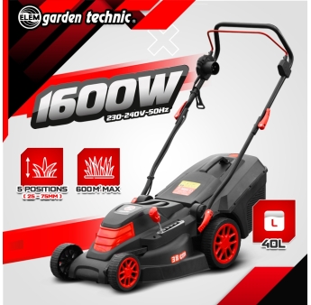 Tondeuse à gazon électrique 1600W - 38CM 