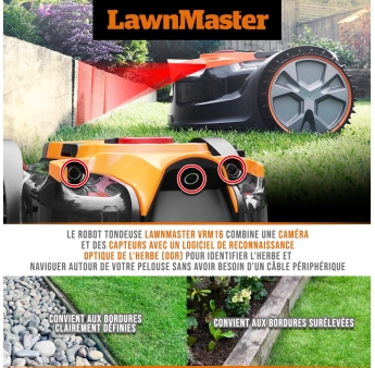 Robot tondeuse autonome 24V sans fil périmétrique - Le robot le plus simple du marché + Coupe bordures 24v et 2 batteries