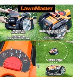 Autonome 24V accugrasmaaier - De eenvoudigste robot op de markt + 24v kantensnijder en 2 accu's