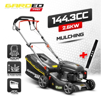 Tondeuse thermique autotractée 144.3cc - 42cm livrée avec 2 lames + mulching