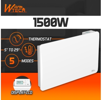 Radiateur inertie céramique 1500 W - IP24 – Fil pilote 6 ordres.