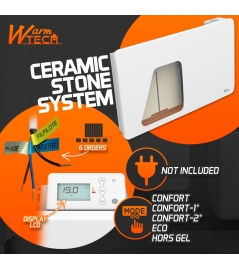 Radiateur inertie céramique 1500 W - IP24 – Fil pilote 6 ordres.