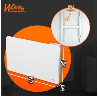 Keramische inertieradiator 1500 W - IP24 – 6-standen bedieningsdraad.