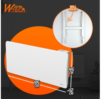 Radiateur inertie céramique 2000 W - IP24 – Fil pilote 6 ordres.