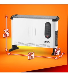 Verrijdbare elektrische convector 3000W met ventilator - 3 standen