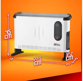 Verrijdbare elektrische convector 3000W met ventilator - 3 standen