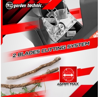 Broyeur de végétaux électrique 2600W avec sac récupérateur de 45L