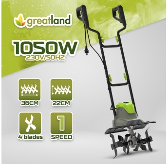 Motobineuse électrique 1050W 36cm - 4 Fraises