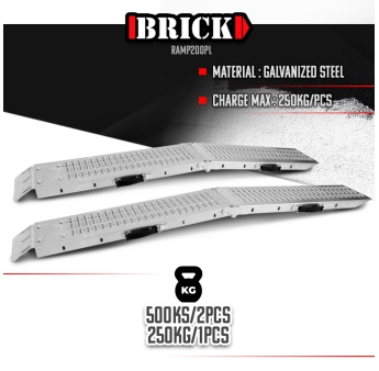 Lot de 2 rampes pliables en acier galvanisé 160cm - Charge max 500 kg/paire