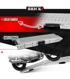 Set van 2 opvouwbare oprijplaten van gegalvaniseerd staal 160cm - Maximale belasting 500 kg/paar