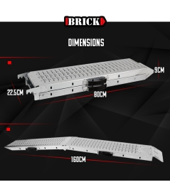 Set van 2 opvouwbare oprijplaten van gegalvaniseerd staal 160cm - Maximale belasting 500 kg/paar