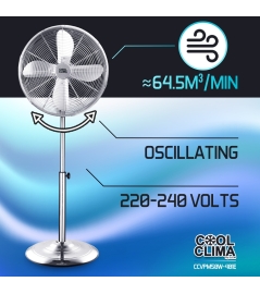 Ventilateur métallique sur pied 50W diamètre 40CM.