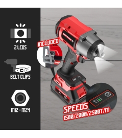 Boulonneuse à chocs brushless sur batterie 20V – 1180Nm – 2 batteries 4Ah + chargeur rapide 