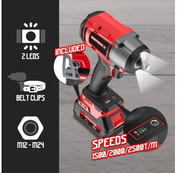 Boulonneuse à chocs brushless sur batterie 20V – 1180Nm – 2 batteries 4Ah + chargeur rapide 