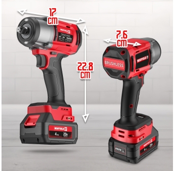 Boulonneuse à chocs brushless sur batterie 20V – 1180Nm – 2 batteries 4Ah + chargeur rapide 