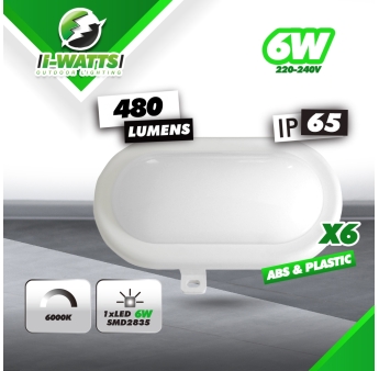 Lot de 6 hublots led 6W – 480 lumens – IP65