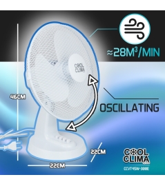 Tafelventilator 40W - 30cm - 3 snelheden