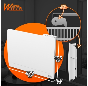 Radiateur inertie fonte 1000 W - IP24 - NF - Fil pilote 6 ordres.