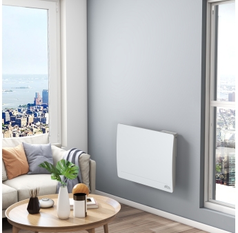 Gietijzeren radiator met inertie 1000 W - IP24 - NF - 6-standen pilootdraad.