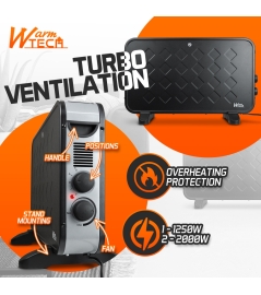 Convecteur 2000W + Ventilation turbo 