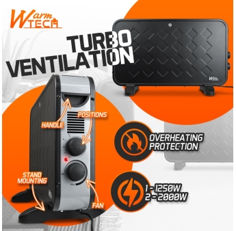 Convecteur 2000W + Ventilation turbo 