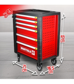 Werkplaatswagen met 6 laden + 54 accessoires