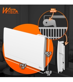 Radiateur inertie fonte 1500 W - IP24 - NF - Fil pilote 6 ordres.