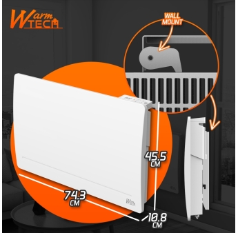 Gietijzeren radiator met inertie 1500 W - IP24 - NF - 6-draads pilootkabel.